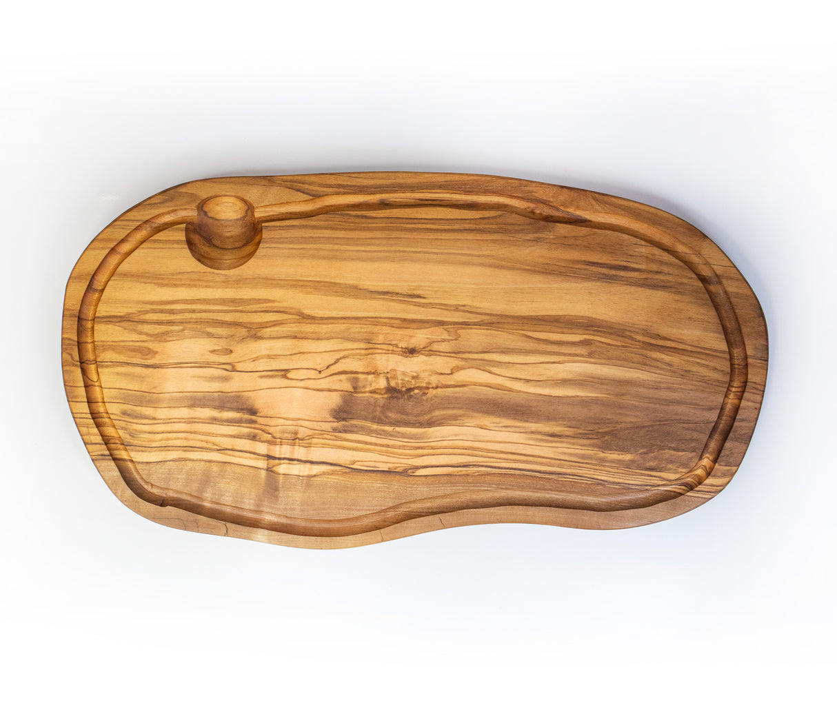 Oval Olive Wood Cutting Board for Cheese & Charcuterie - Handmade 16 Inch
