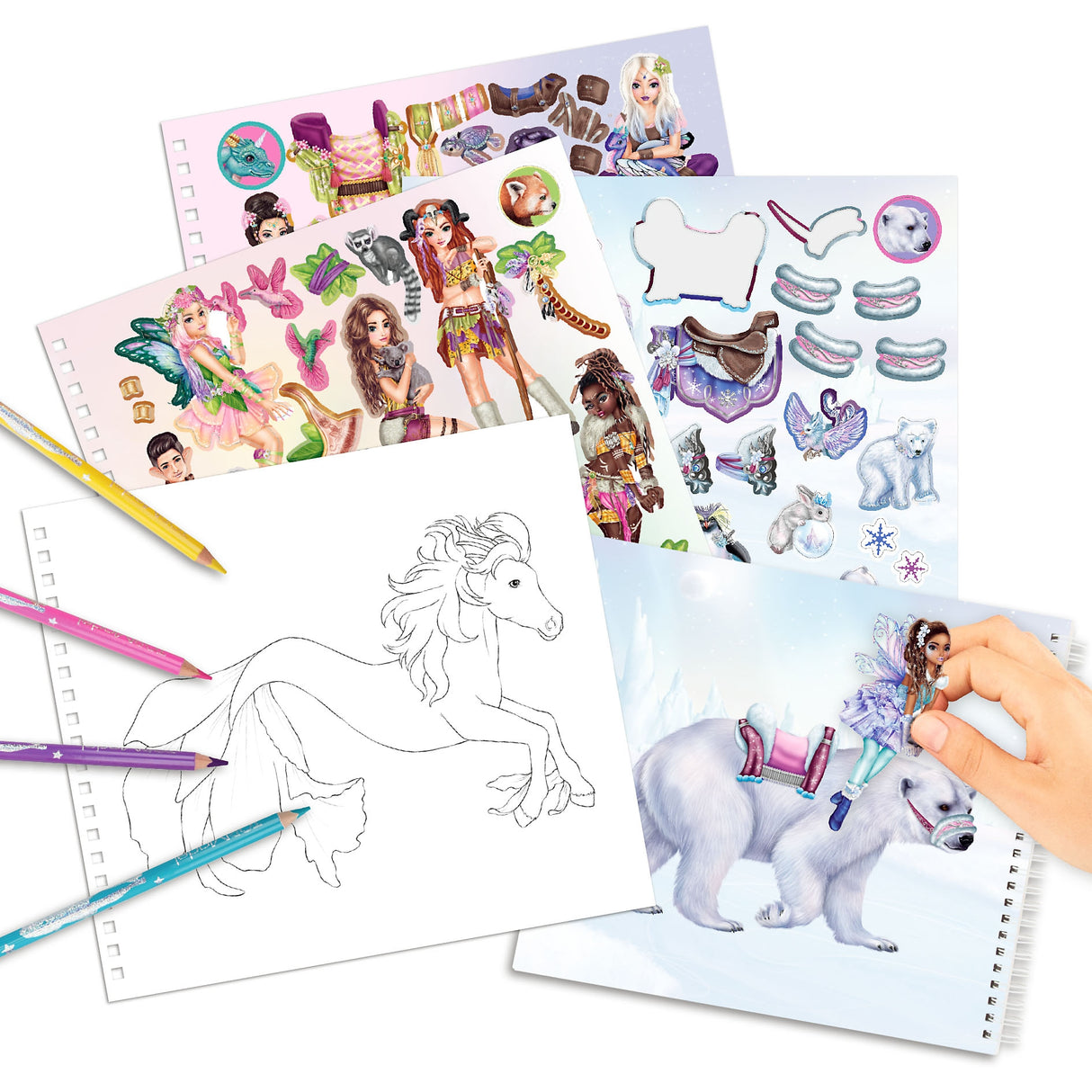 TOPModel Fantasy Friends ICEWORLD – Coloring & Sticker Book by Depesche