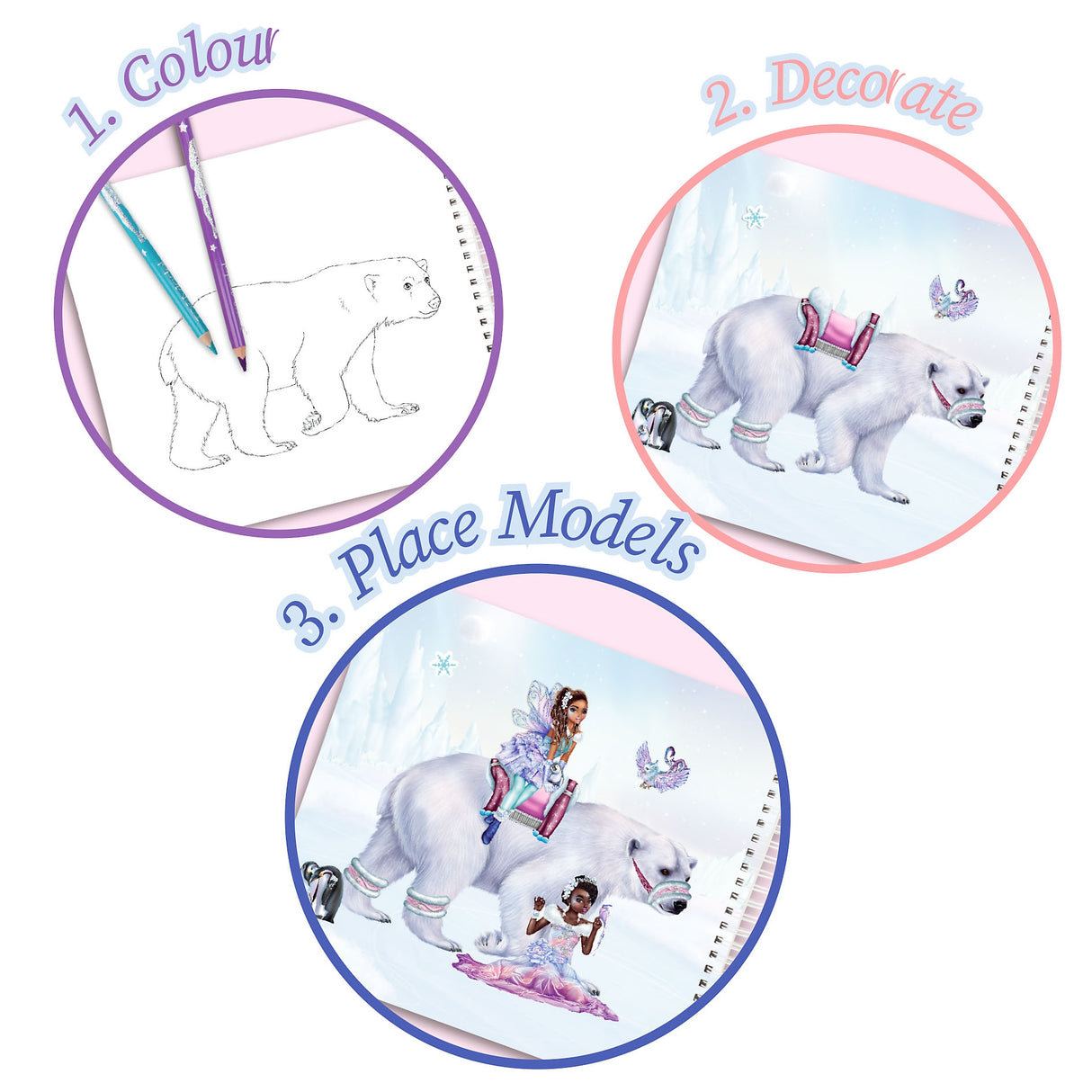 TOPModel Fantasy Friends ICEWORLD – Coloring & Sticker Book by Depesche