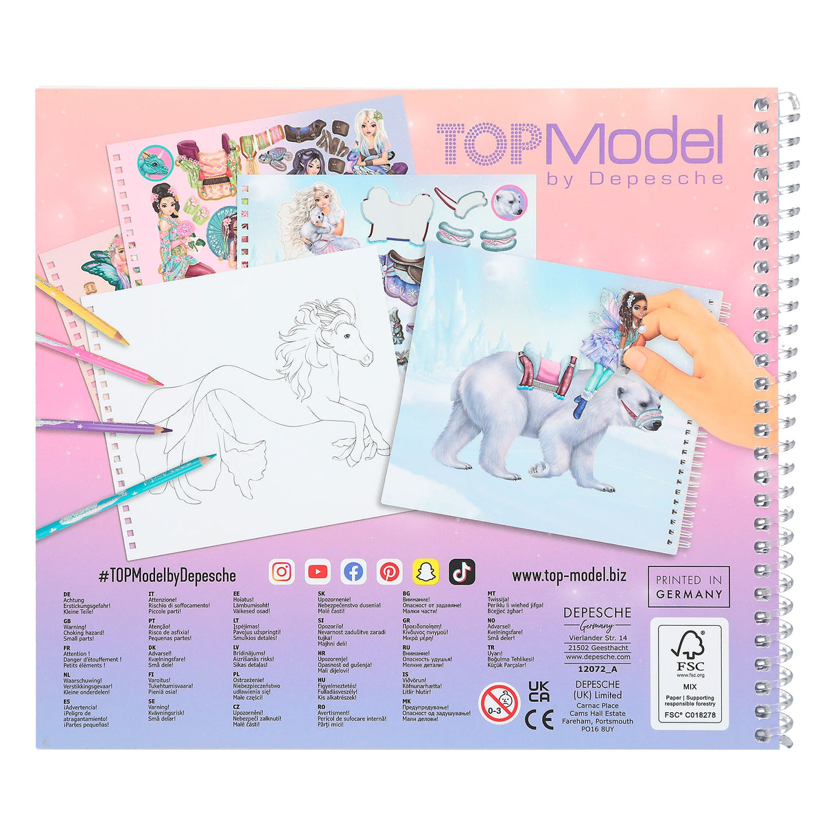TOPModel Fantasy Friends ICEWORLD – Coloring & Sticker Book by Depesche