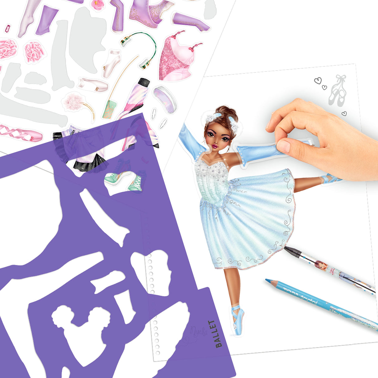 TOPModel Dance Sticker & Coloring Book – 30 Pages + Stencils by Depesche
