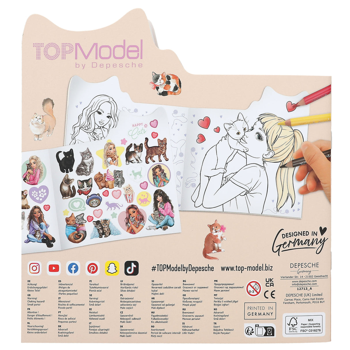 TOPModel Kitty - Creative Coloring & Sticker Book by Depesche