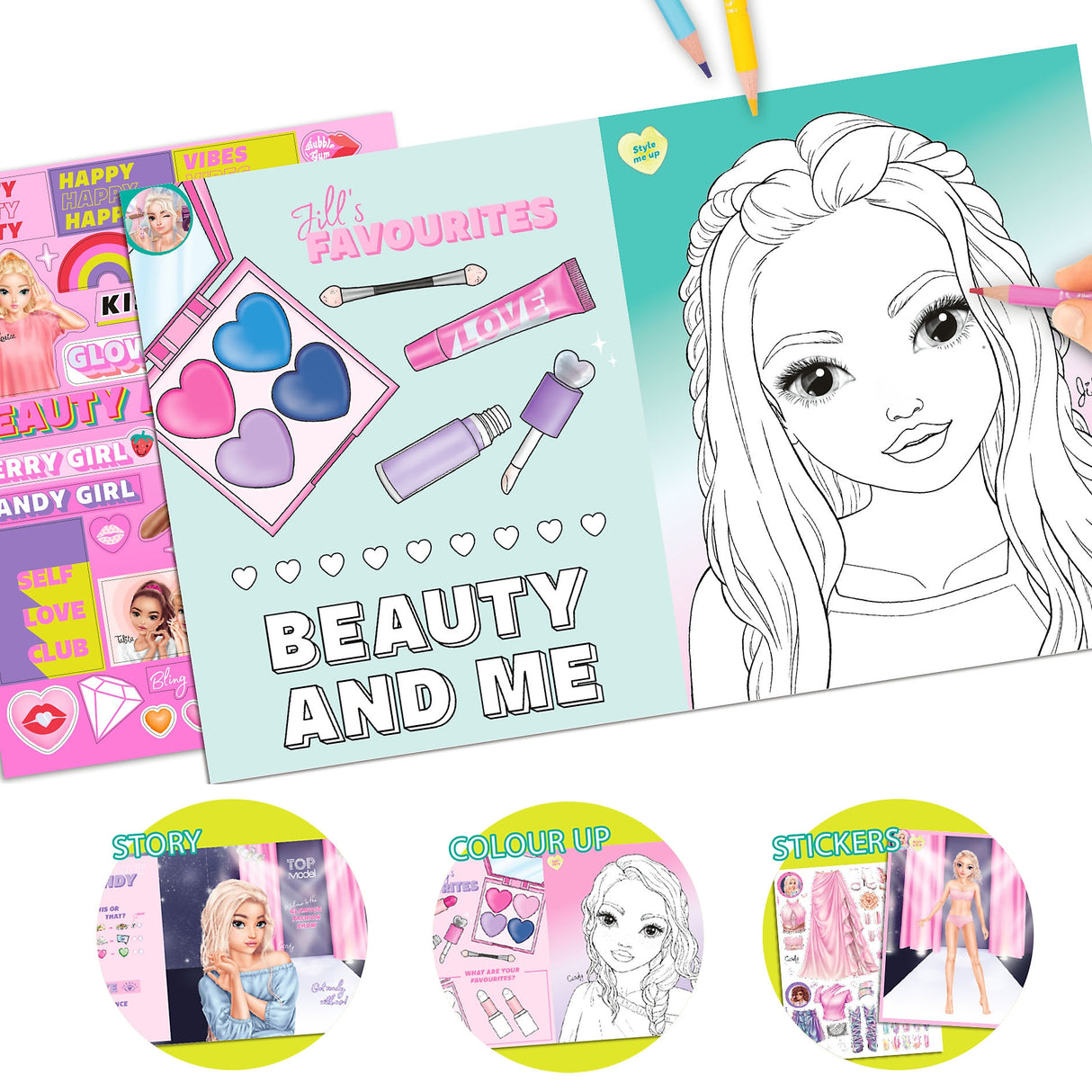 TOPModel Beauty Fun Activity Book – Coloring & Sticker Book by Depesche