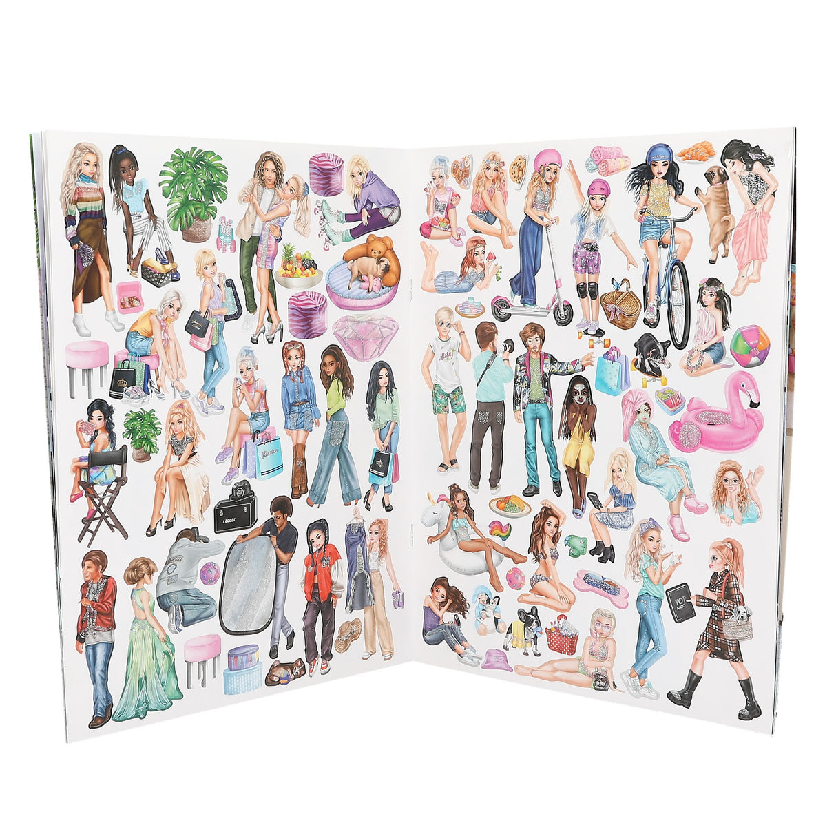 TOPModel Stickerworld Fashion Sticker Book – 220+ Reusable Stickers by Depesche