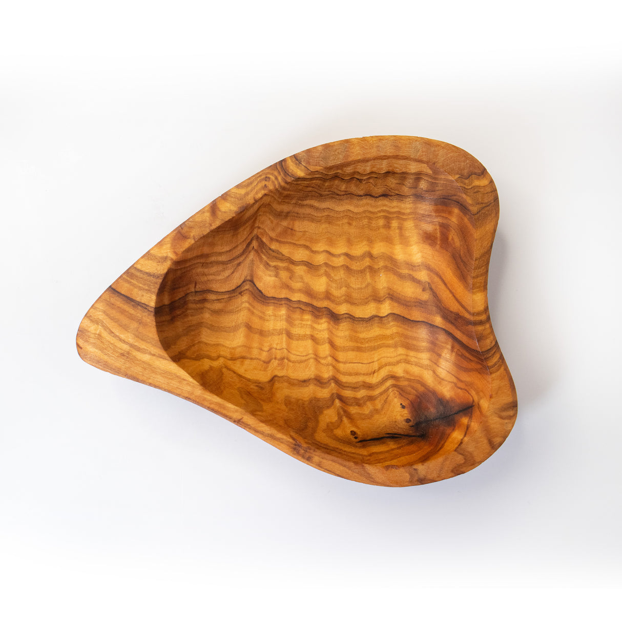 Olive Wood Heart-Shaped Snack Bowl - Handmade 6 Inch