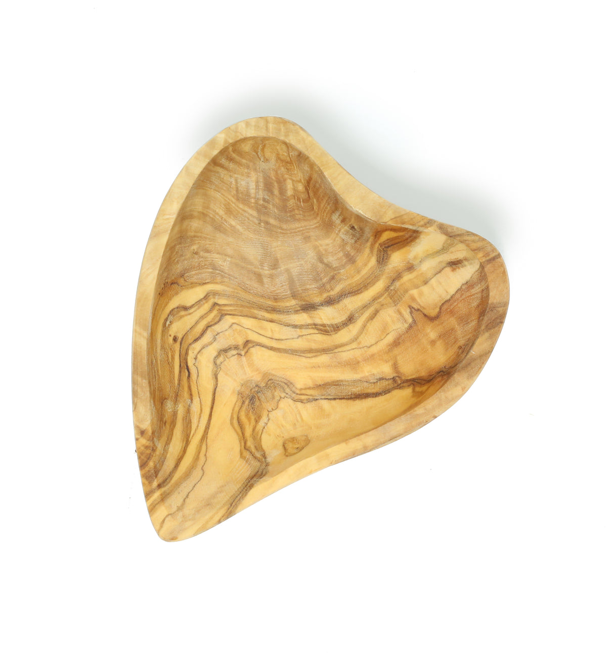 Olive Wood Heart-Shaped Snack Bowl - Handmade 6 Inch