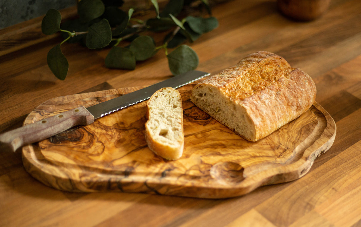 Oval Olive Wood Cutting Board for Cheese & Charcuterie - Handmade 16 Inch