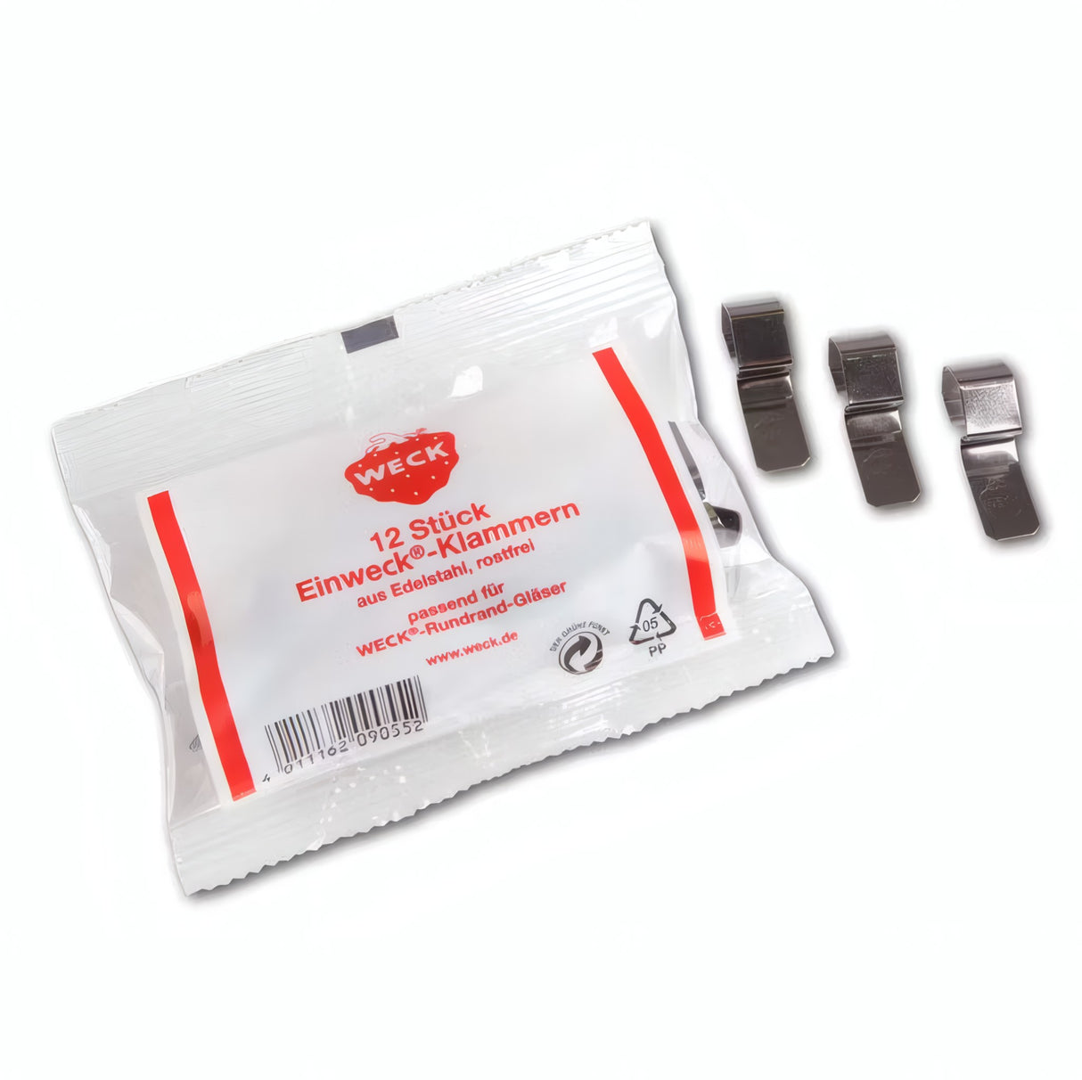 WECK Canning Jar Clips – 12 Stainless Steel Clamps for Round Rim Jars