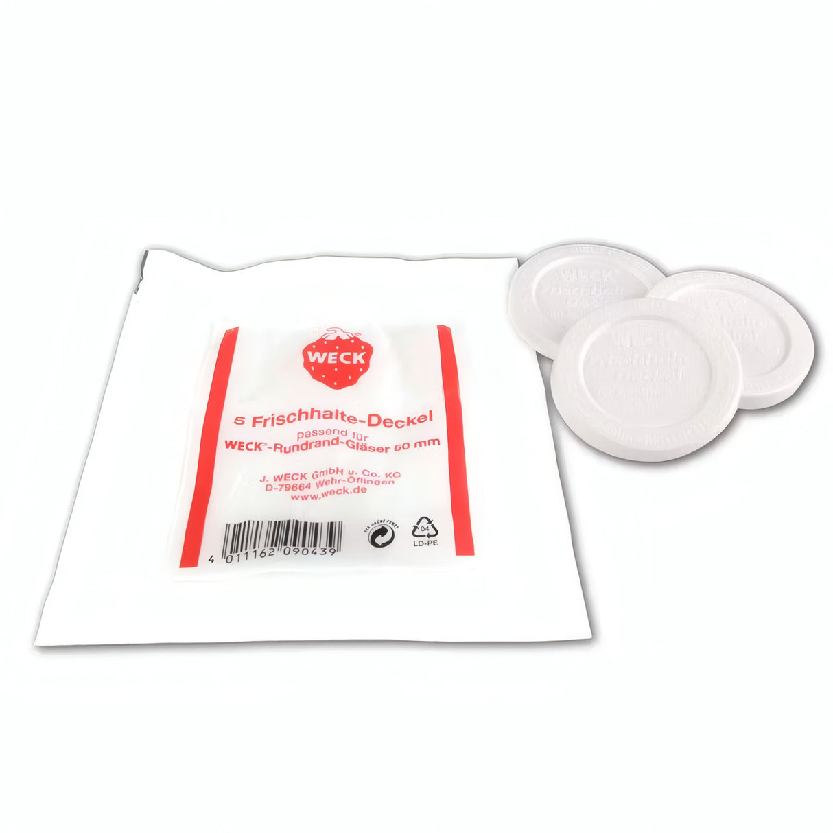 Set of 5 Weck Jar Keep Fresh Plastic Lids – Snap-On Storage Covers for WECK Canning Jars