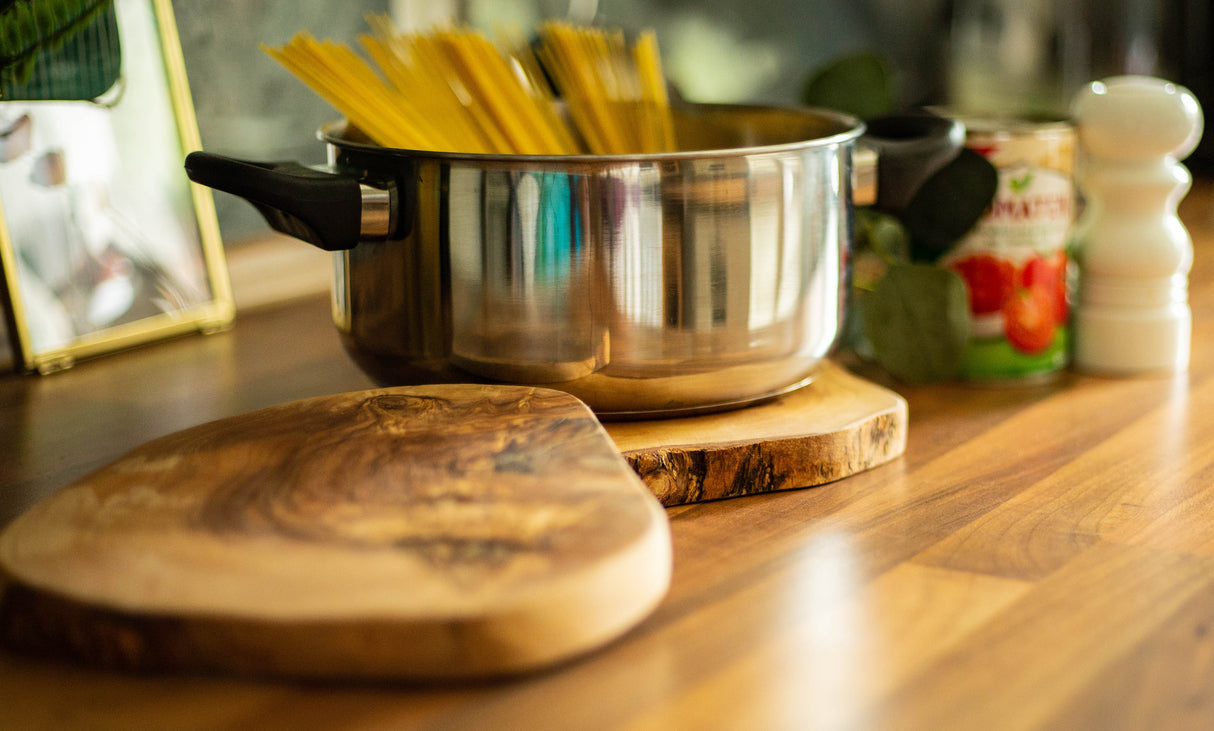 Oval Olive Tree Trivet or Small Cutting Board - Rustic 8 Inch