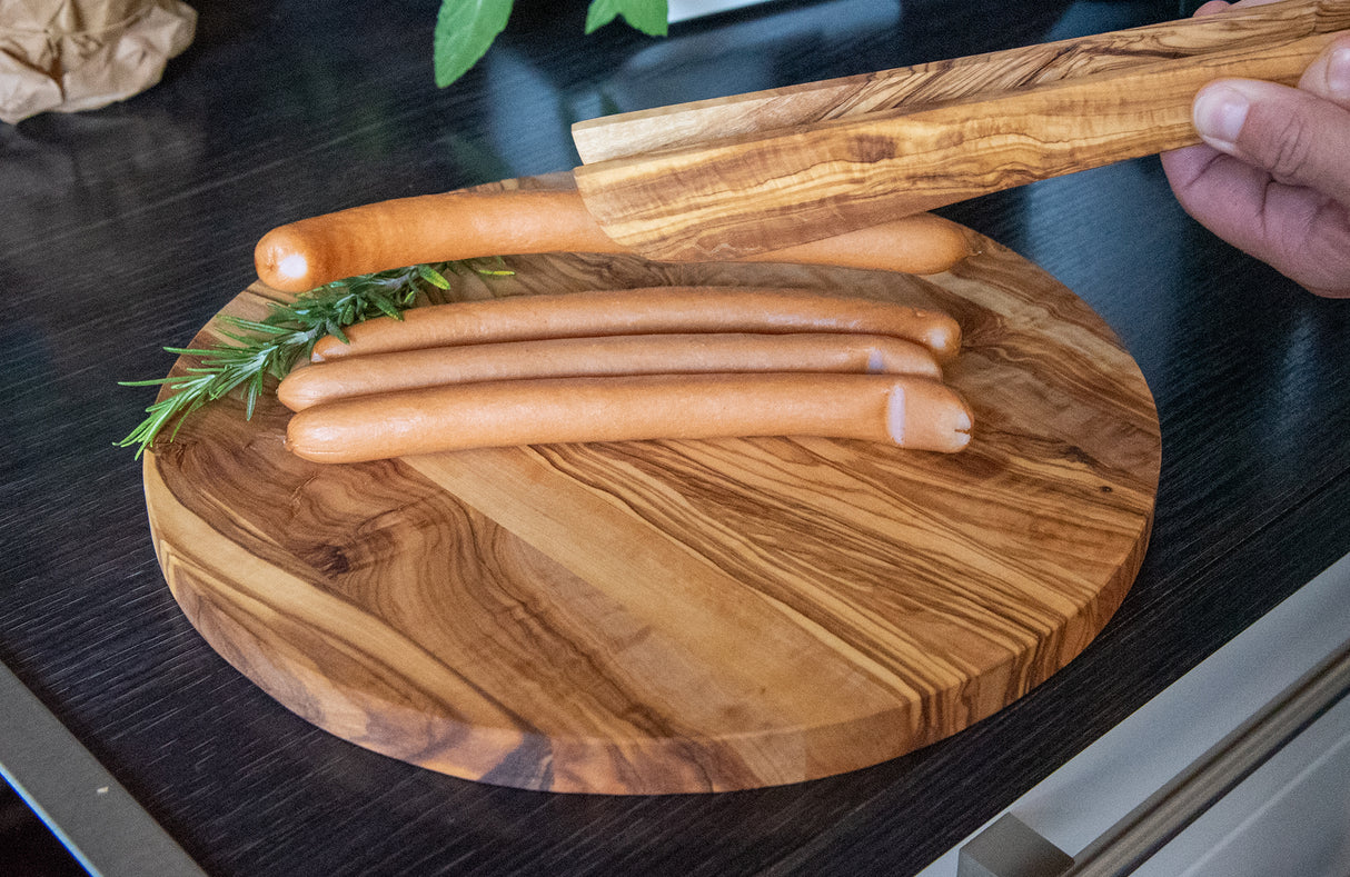 Olive Wood Kitchen Tongs - Handmade 12 Inch