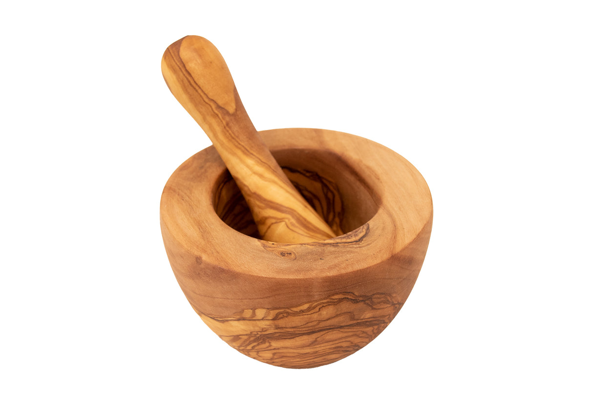 Olive Wood Pestle and Mortar Set 5 Inch