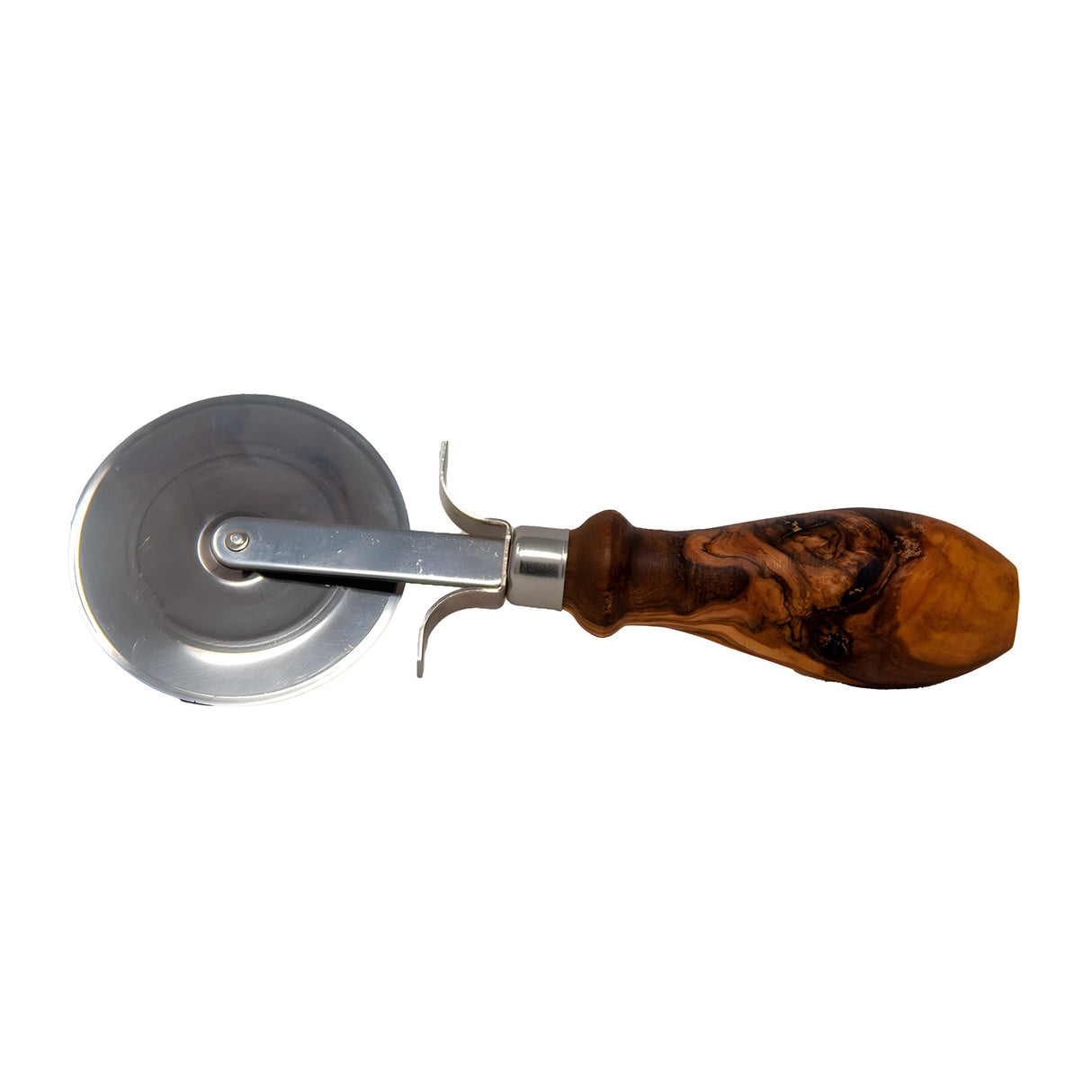 Olive Wood Pizza Cutter - Handmade Pizza Wheel with Olive Wood Handle