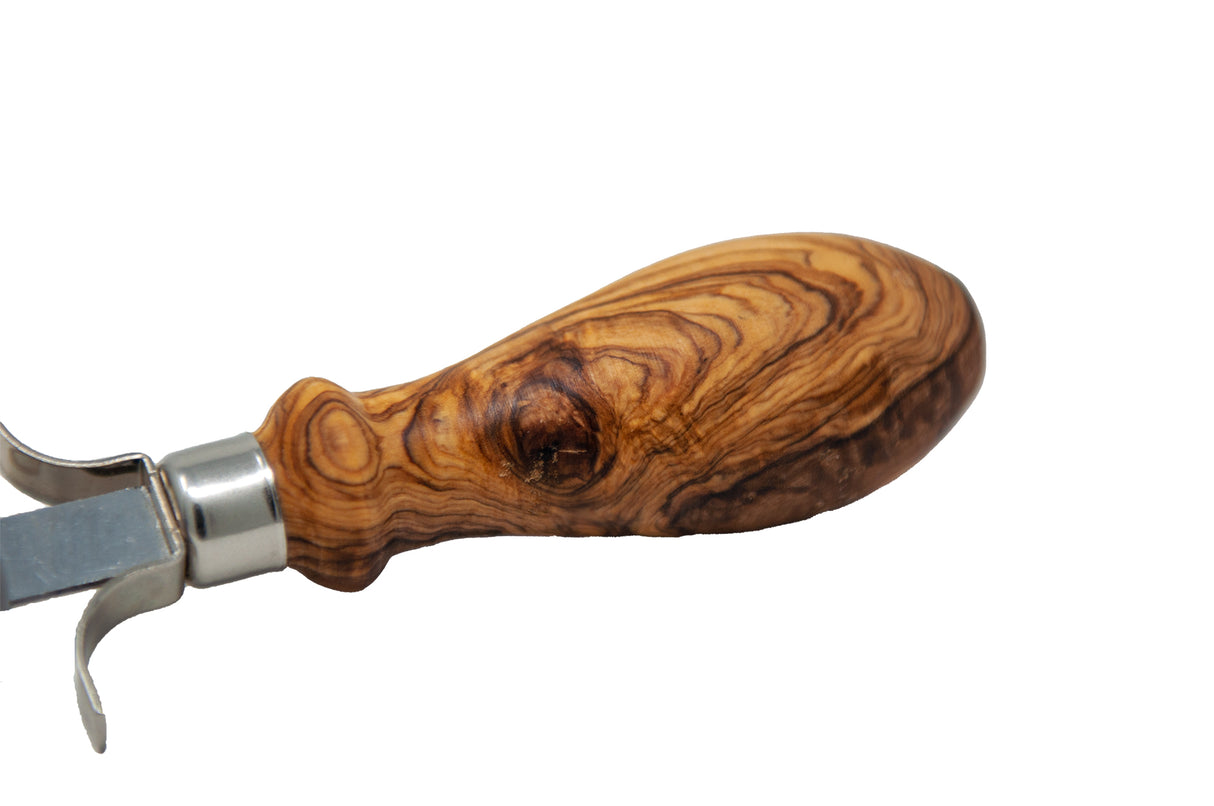 Olive Wood Pizza Cutter - Handmade Pizza Wheel with Olive Wood Handle