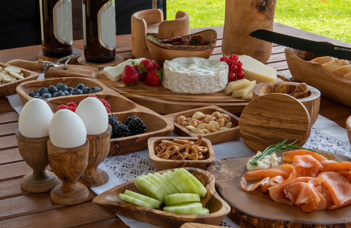 Olive Wood Heart-Shaped Snack Bowl - Handmade 6 Inch