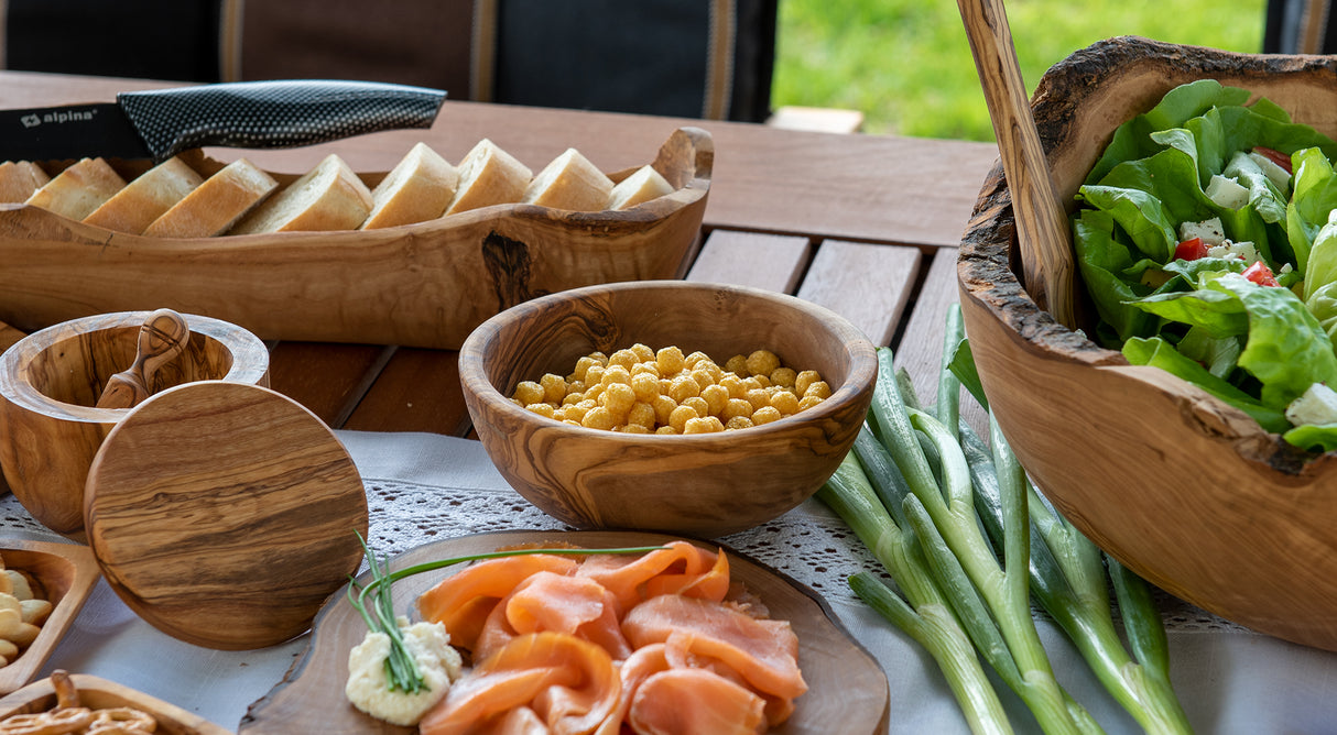 Olive Wood Small Salad & Fruit Bowl - Handcrafted 6 Inch