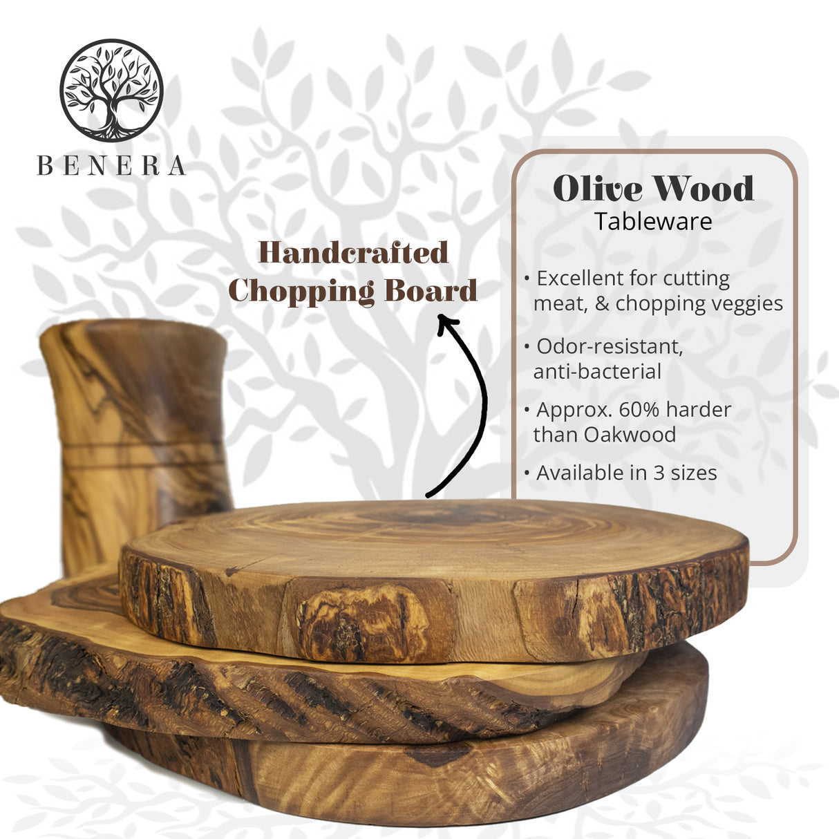 Oval Olive Tree Trivet or Small Cutting Board - Rustic 8 Inch