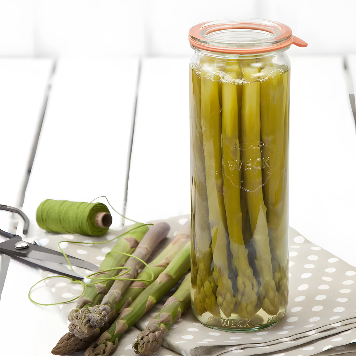 Weck 905 Cylindrical Canning Jar 20 oz - Tall Glass for Asparagus and Pantry Staples