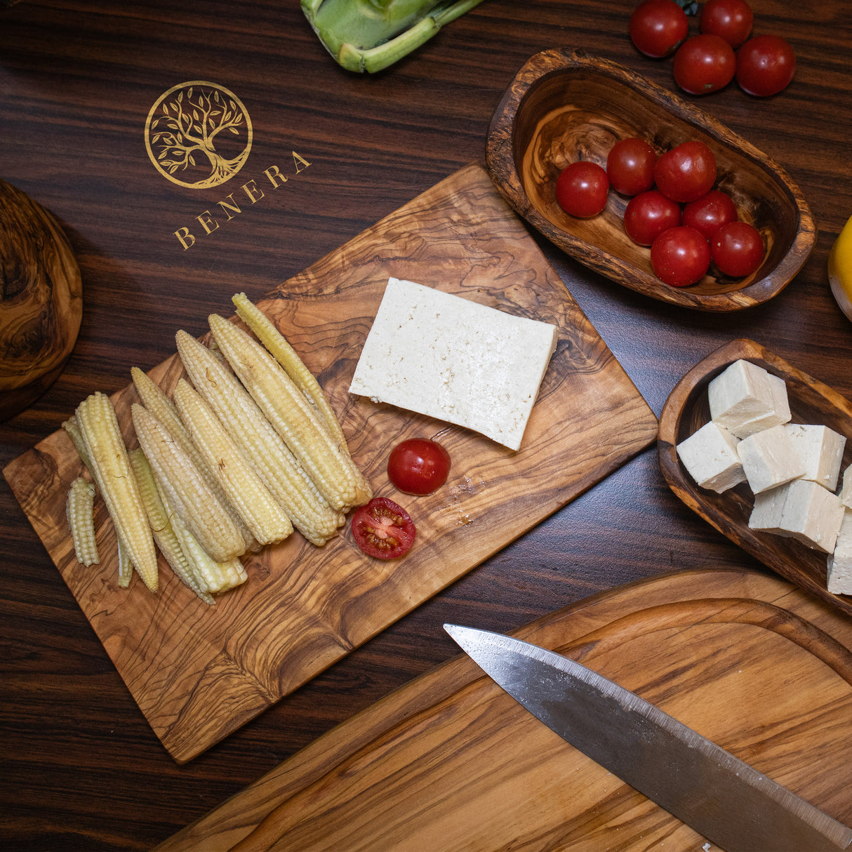 Rustic Olive Wood Snack Bowl Set of 2 - Handmade with Natural Bark 6 Inch