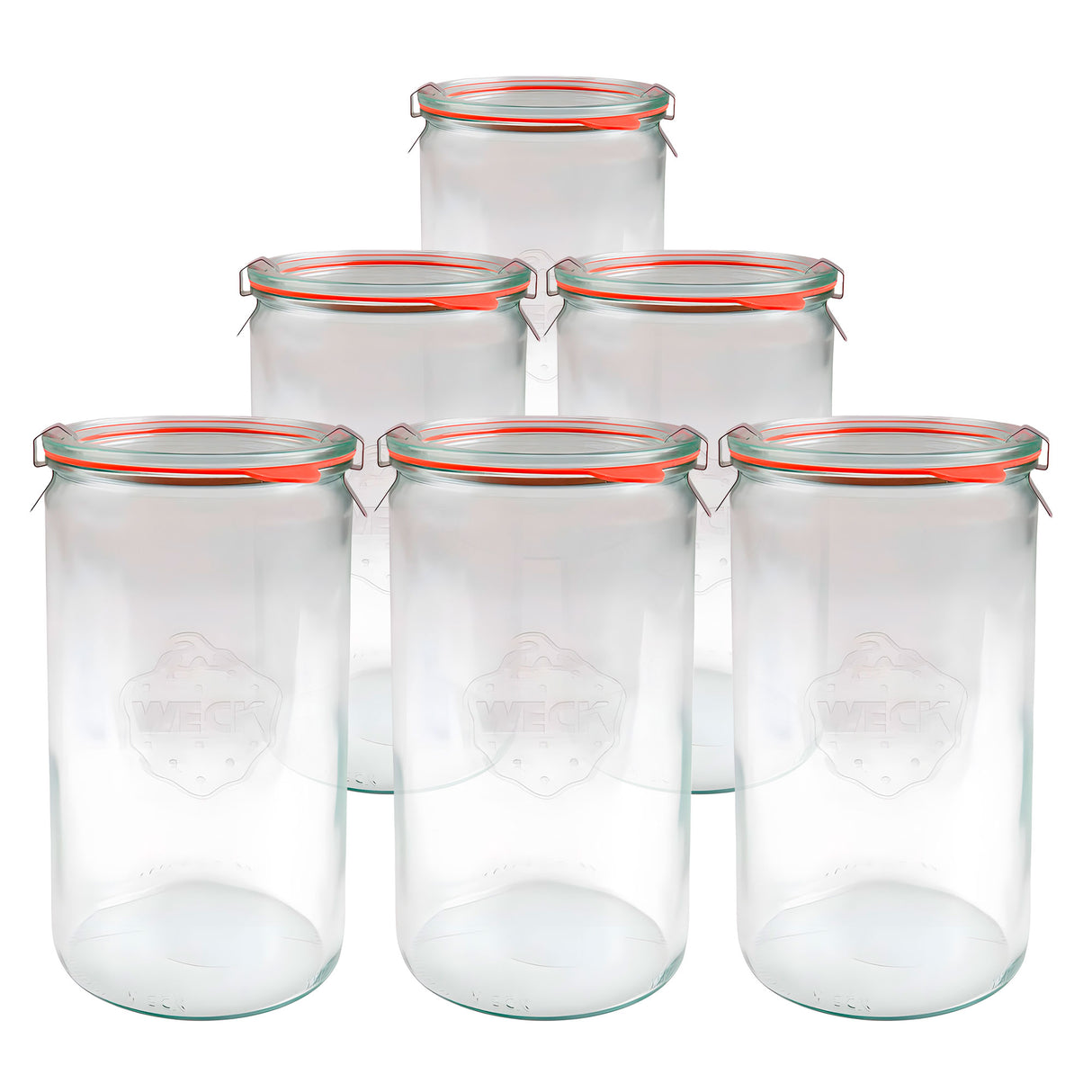 Weck 974 Cylindrical Canning Jar 53 oz - Extra-Large Glass for Pickling and Bulk Storage