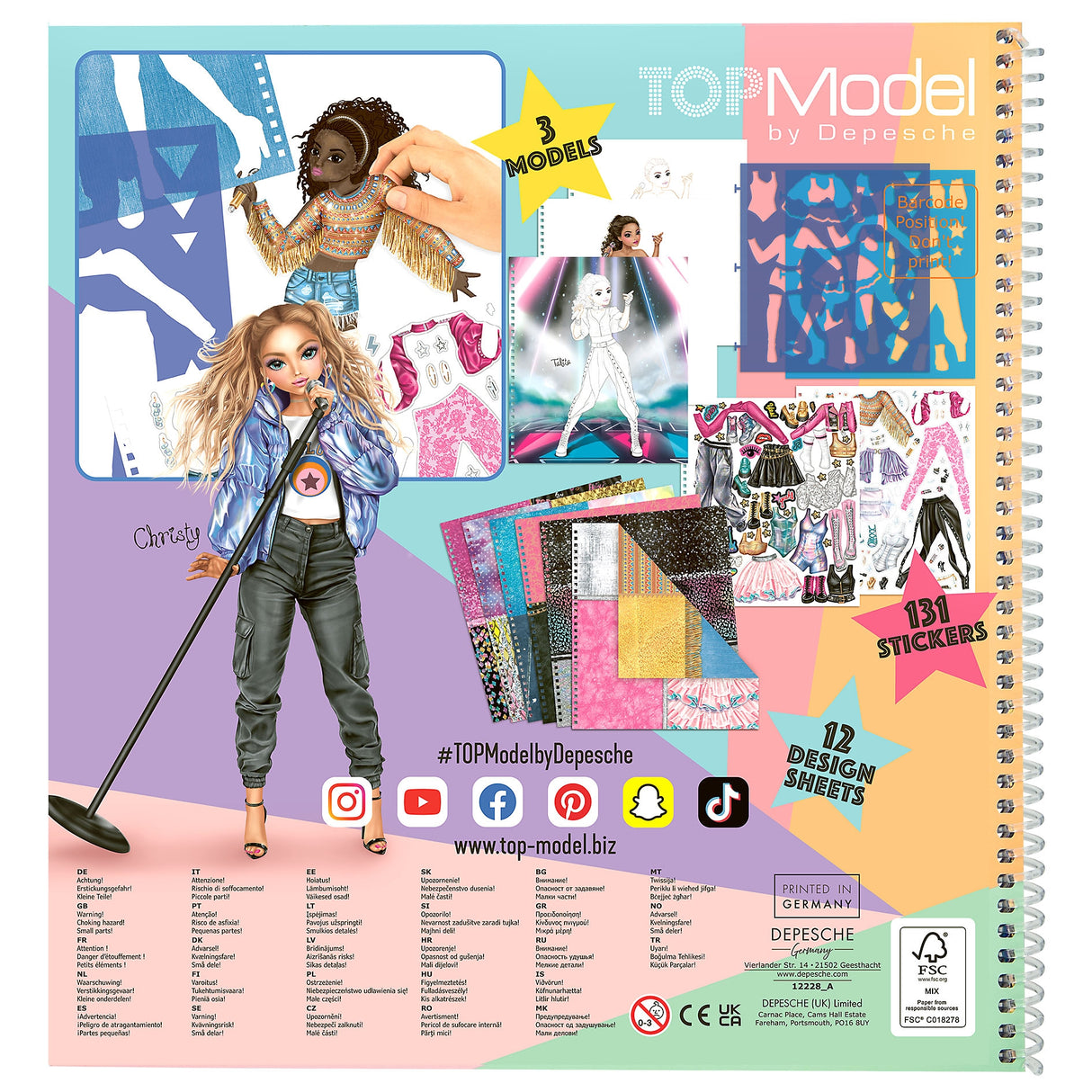 TOPModel Popstar Fashion Design Book – 131 Stickers & Templates by Depesche