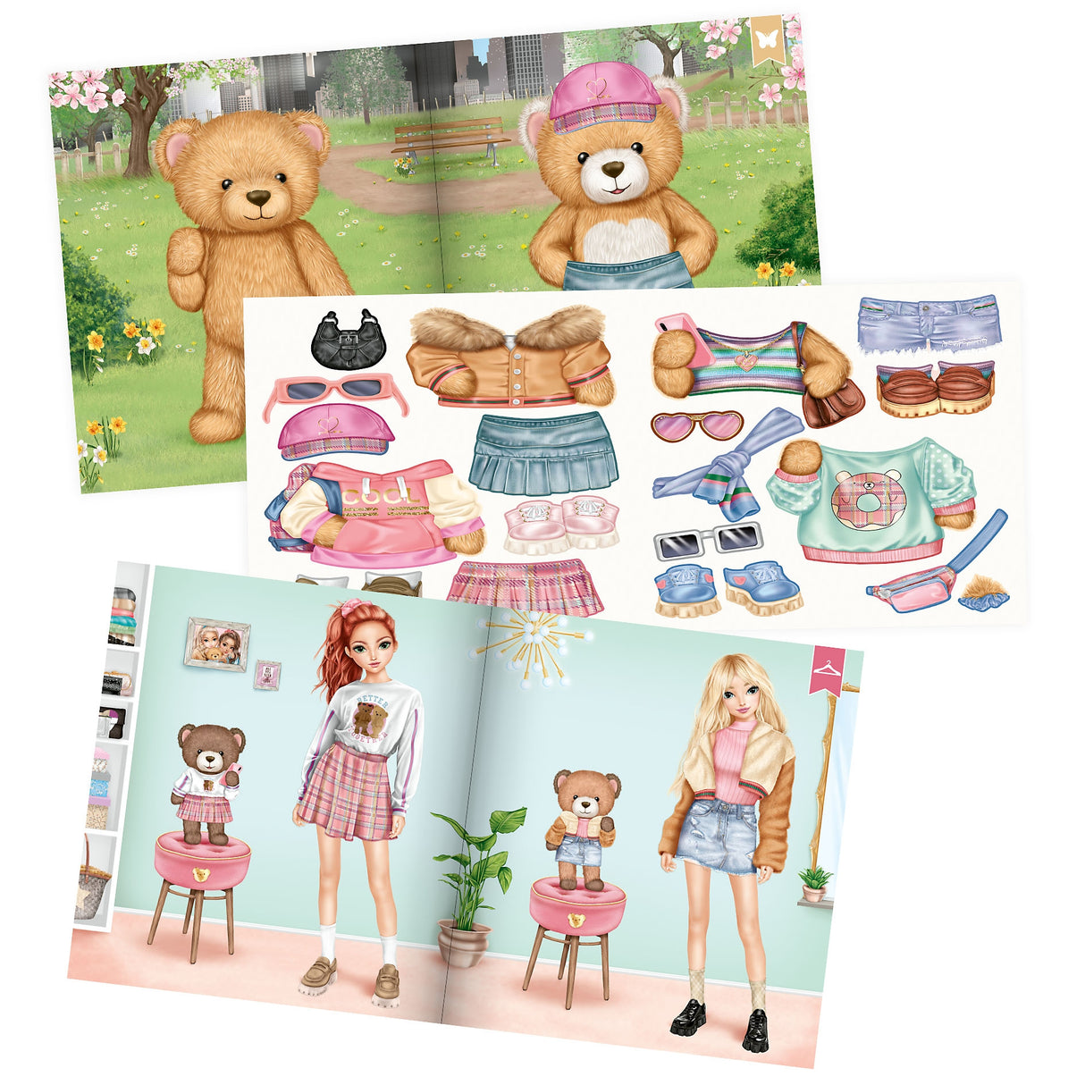 TOPModel Team Teddy Sticker Book - Creative Animal & Fashion Sticker Fun