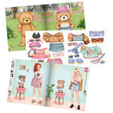 TOPModel Team Teddy Sticker Book - Creative Animal & Fashion Sticker Fun