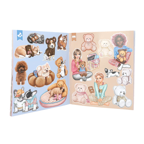 TOPModel Team Teddy Sticker Book - Creative Animal & Fashion Sticker Fun