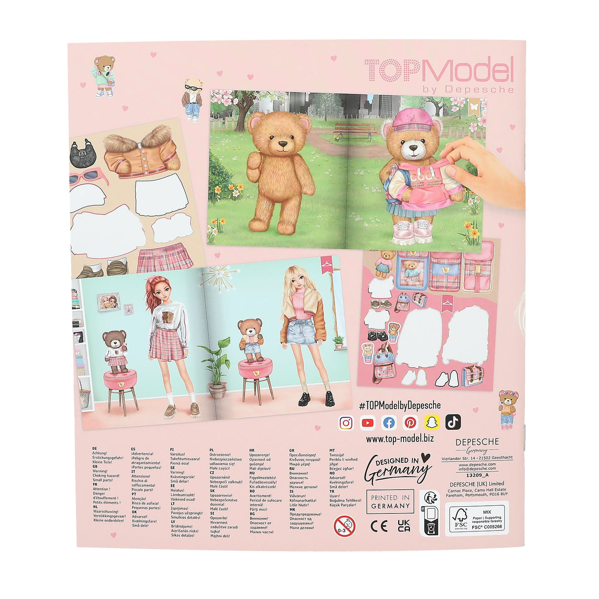 TOPModel Team Teddy Sticker Book - Creative Animal & Fashion Sticker Fun