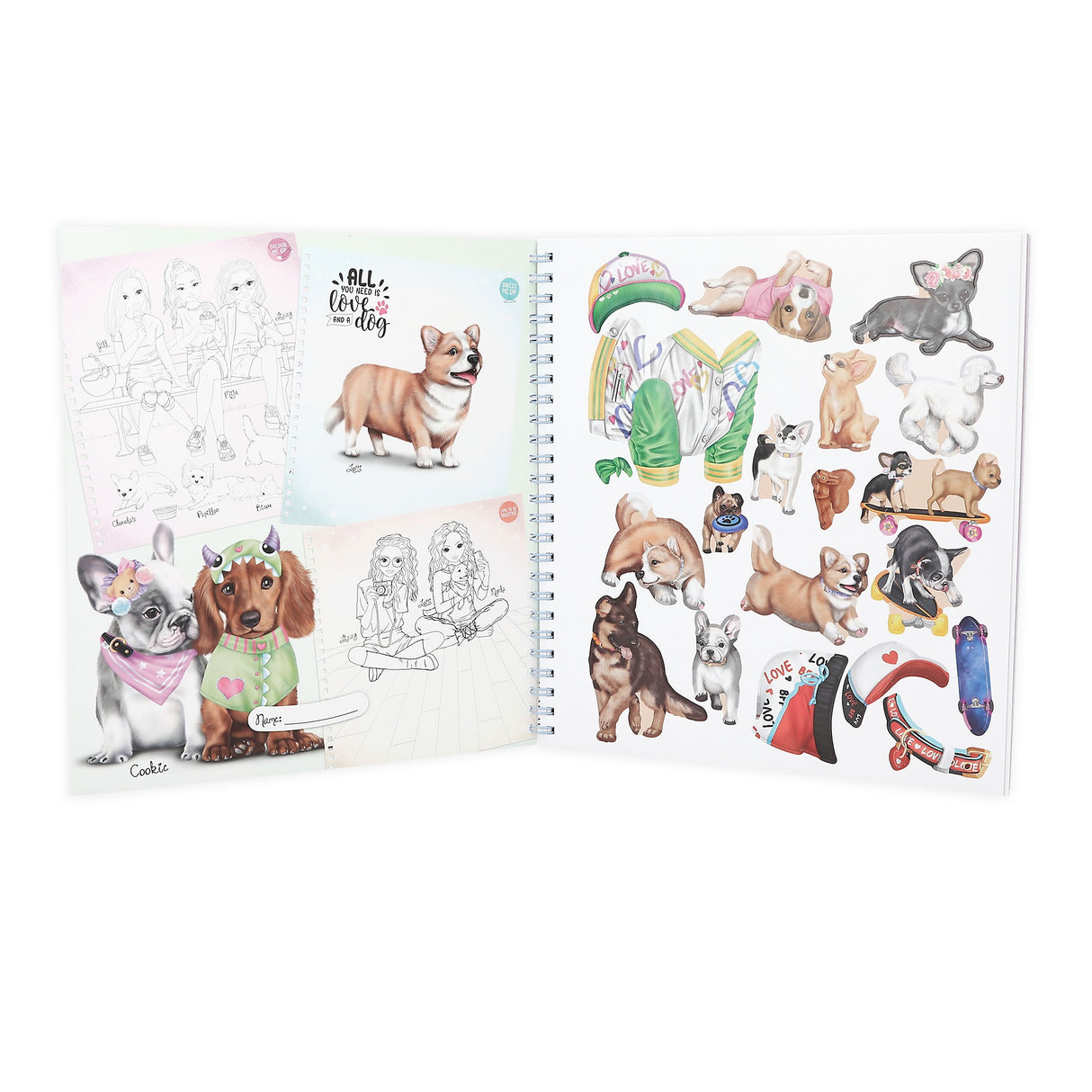 TOPModel Doggy Coloring & Sticker Book – 40+ Pages with 5 Sticker Sheets by Depesche