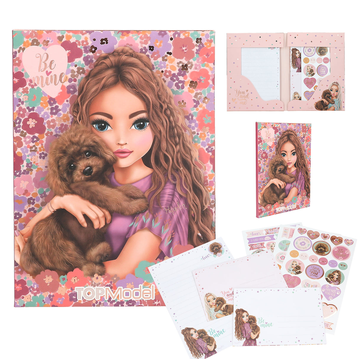 TOPModel FLORAL Stationery Set with Puppy - Writing Paper & Envelopes by Depesche