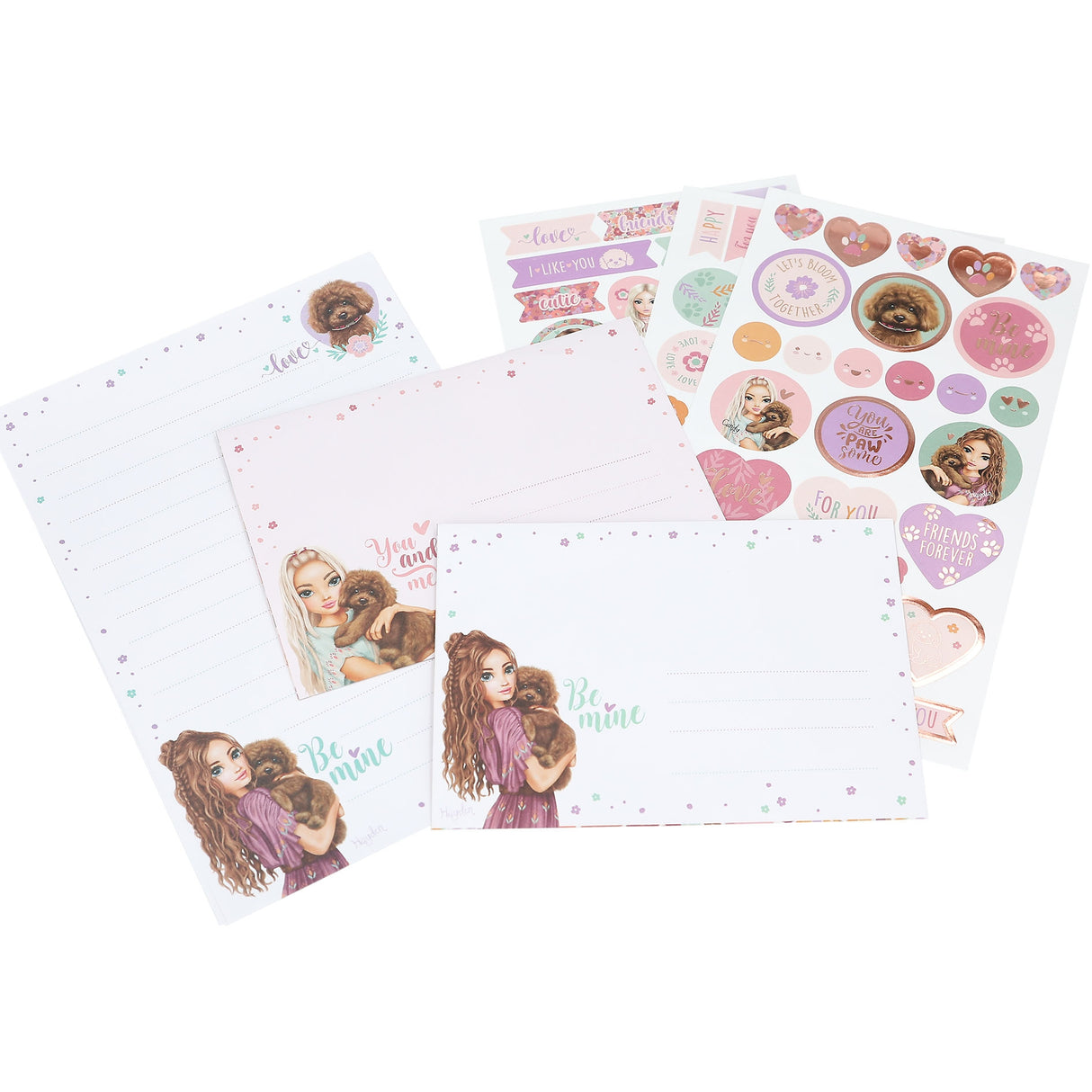 TOPModel FLORAL Stationery Set with Puppy - Writing Paper & Envelopes by Depesche