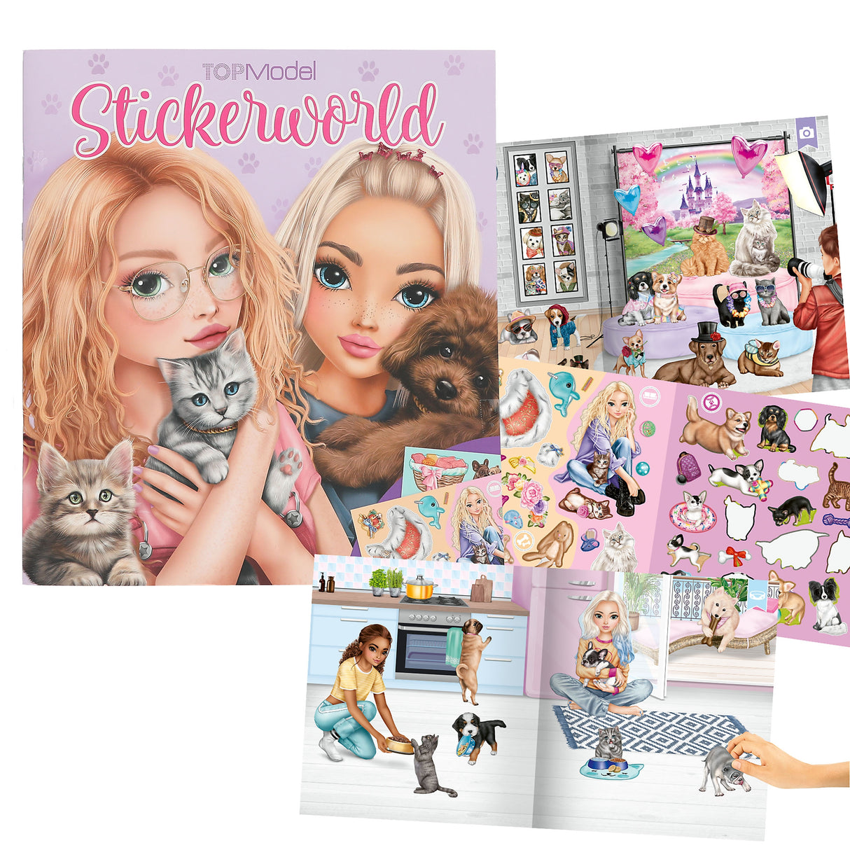 TOPModel Stickerworld Kitty and Doggy - Animal Sticker Book by Depesche