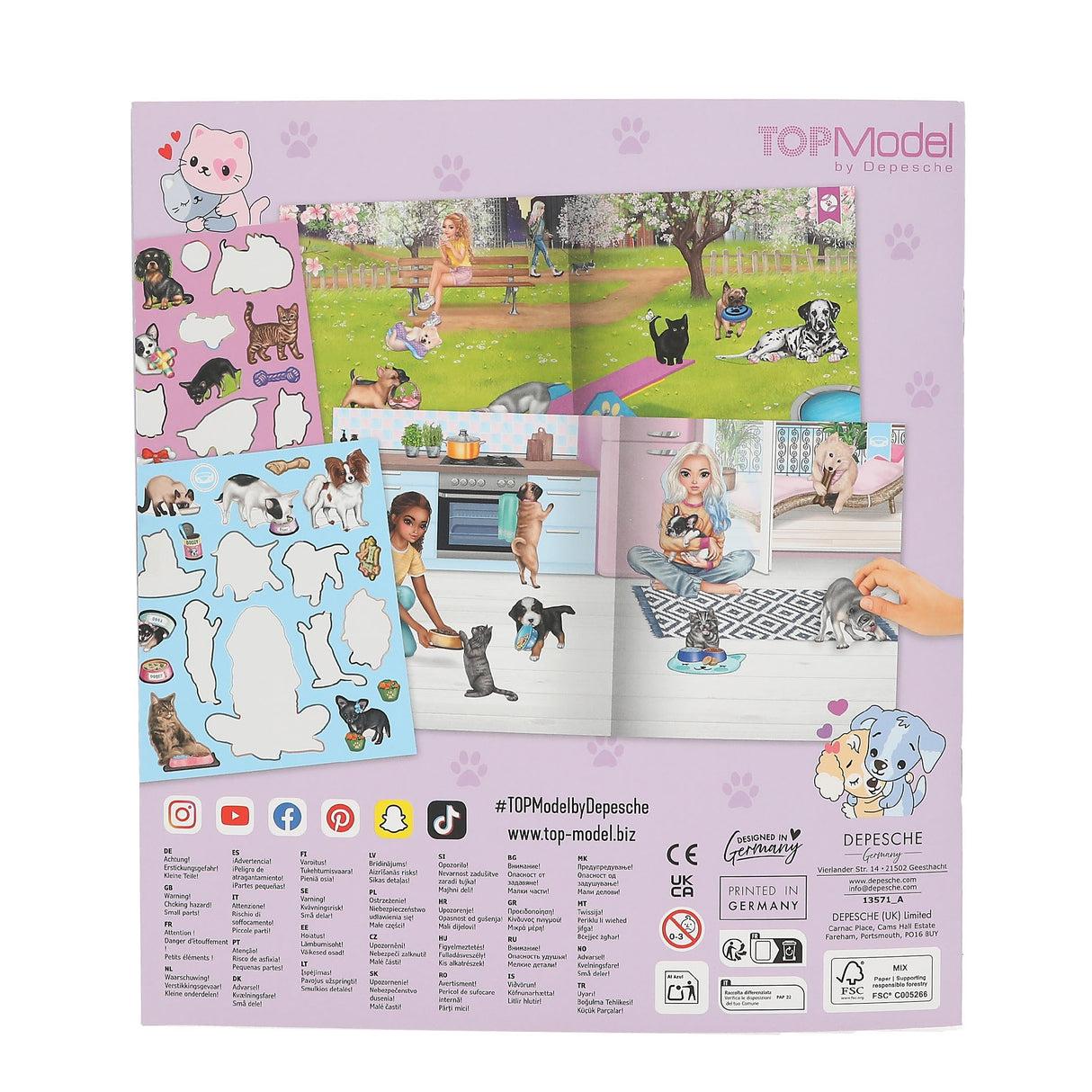 TOPModel Stickerworld Kitty and Doggy - Animal Sticker Book by Depesche
