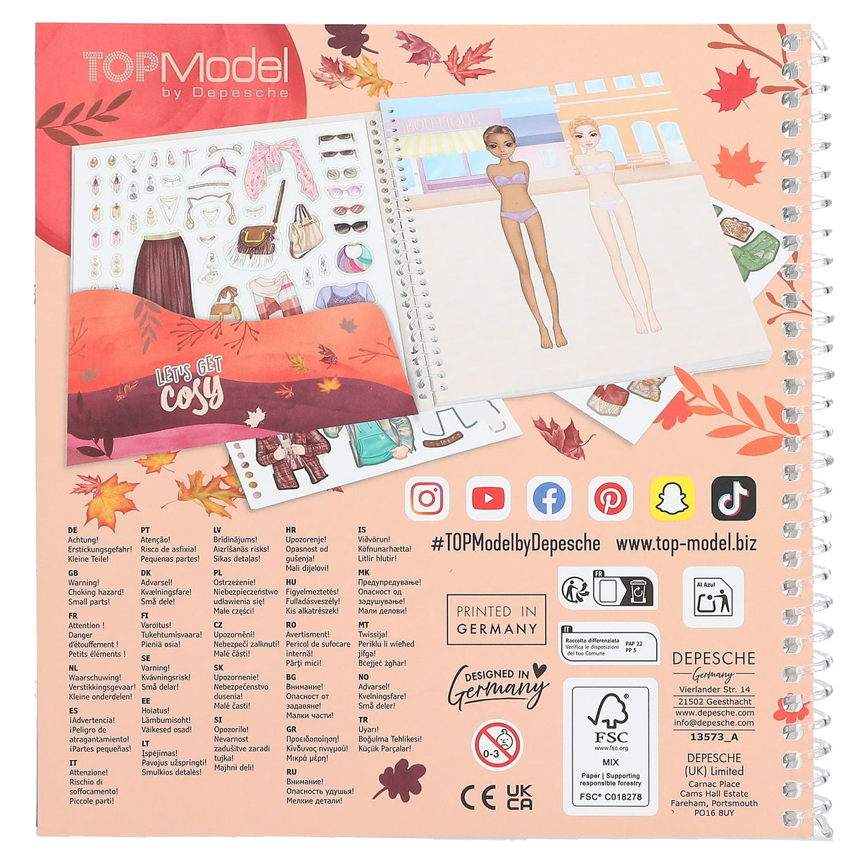 TOPModel Dress Me Up Sticker Book - Cozy Fall Outfits by Depesche