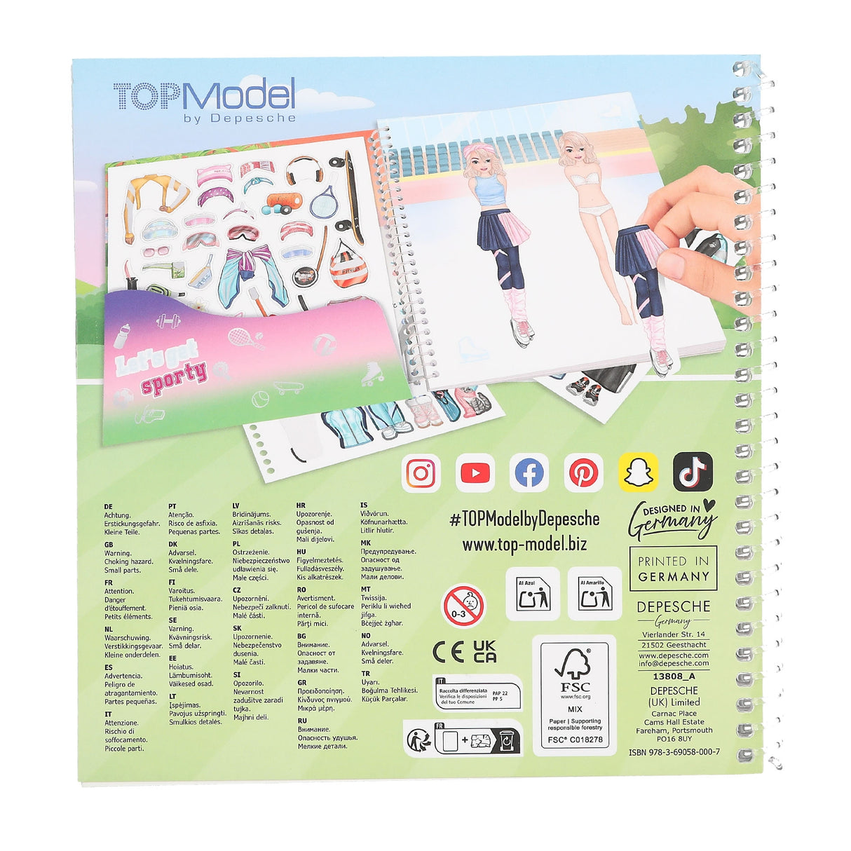 TOPModel Sticker Fashion Book Sports Edition - 11 Sticker Sheets, 24 Pages