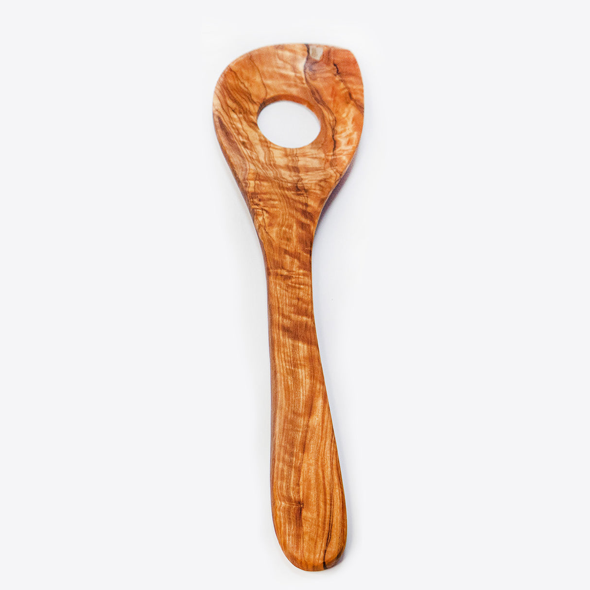 Round Holder Olive Wood Kitchen Utensil Set of 4 with Holder - Handmade 12 Inch