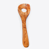 Round Holder Olive Wood Kitchen Utensil Set of 4 with Holder - Handmade 12 Inch