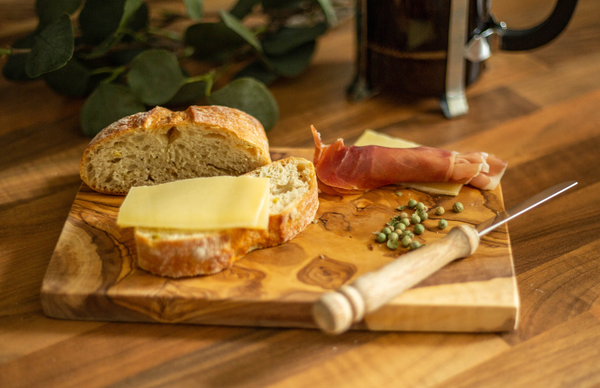 Olivewood Breakfast Kitchen Board for Charcuterie 10” x 6”