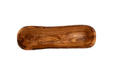 Olive Wood Bread & Baguette Basket - Rustic Handmade Dough Bowl 14 Inch