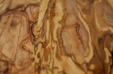 Rustic Olive Wood Cutting Board with Handle and Juice Groove - 18 x 10 Inch