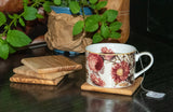 Handmade Square Olive Wood Coaster Set of 4 - Rustic Style 3.5 Inch