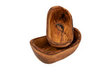 Rustic Olive Wood Snack Bowl Set of 2 - Handmade with Natural Bark 6 Inch