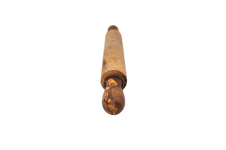 Olive Wood Rolling Pin - Rustic Dough Roller with Handles 19 Inch