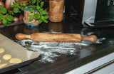 Olive Wood Rolling Pin - Rustic Dough Roller with Handles 19 Inch