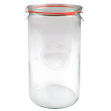Weck 974 Cylindrical Canning Jar 53 oz - Extra-Large Glass for Pickling and Bulk Storage