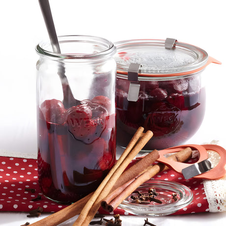 Weck 975 Cylindrical Canning Jar 11.5 oz – Tall Glass for Preserves and Cocktails