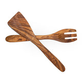 Olive Wood Salad Server Set - 2-Piece Handmade 12 Inch