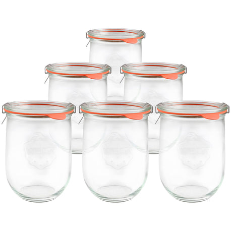 Weck 745 Tulip Canning Jar 36 oz - Tall Glass for Starters and Ferments