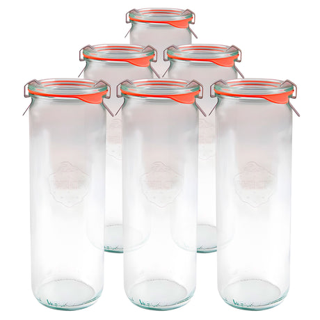 Weck 905 Cylindrical Canning Jar 20 oz - Tall Glass for Asparagus and Pantry Staples